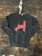 Load image into Gallery viewer, Black & Red Barn Wood Animal Silhouette Crewneck Sweatshirt