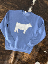 Load image into Gallery viewer, Blue & Grey Wood Animal Silhouette Crewneck Sweatshirt