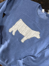 Load image into Gallery viewer, Blue & Grey Wood Animal Silhouette Crewneck Sweatshirt