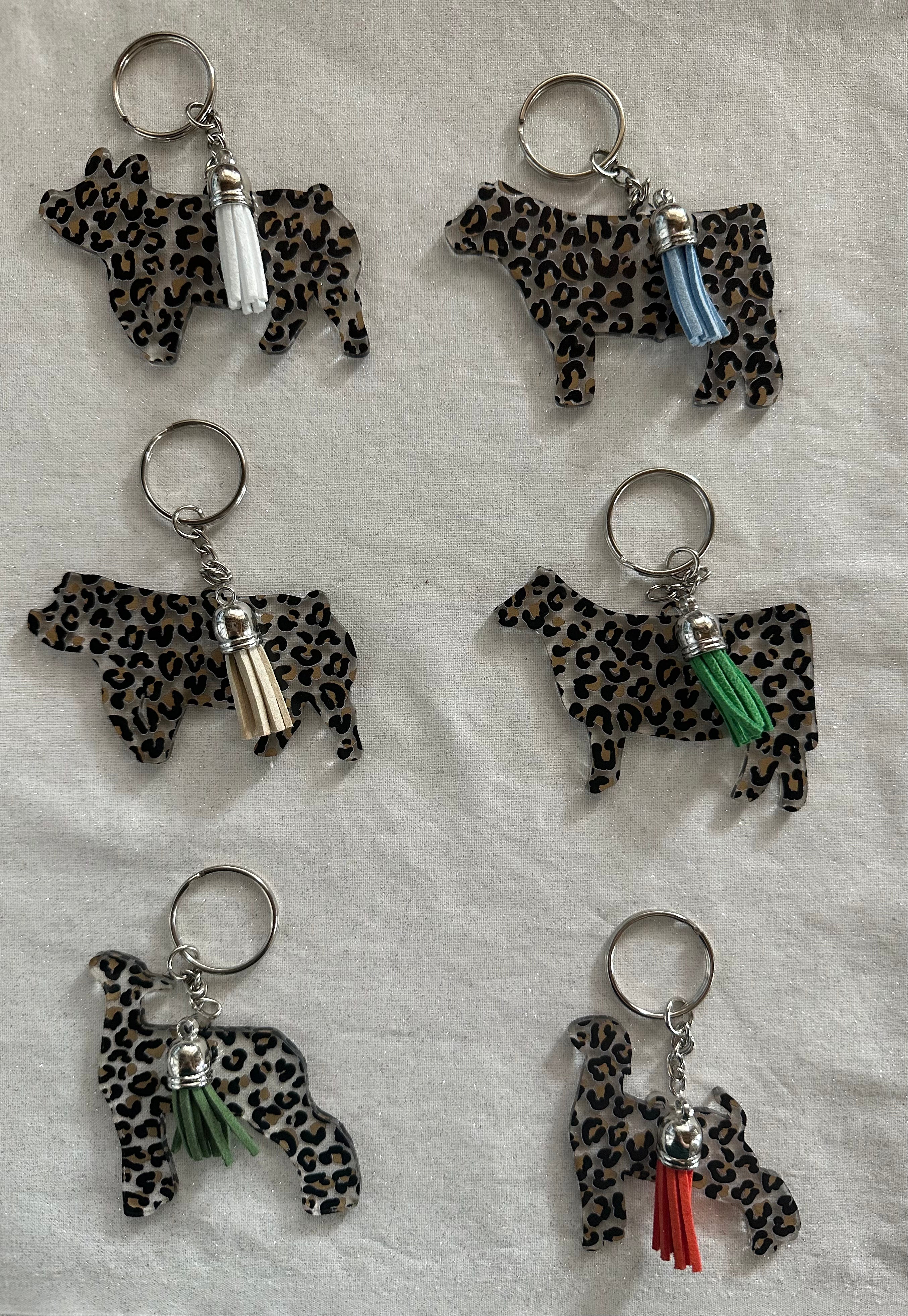 Clear Leopard Print Livestock Keychain – Purple Banner Gear & Gifts